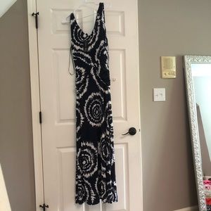 NAVY/WHITE TIE DIE MAXI